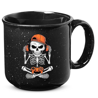 Halloween Skeleton Gamer Video Gaming 15oz Campfire Ceramic Mug