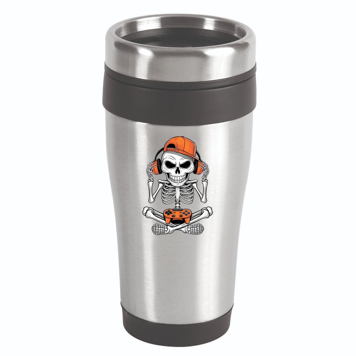 Halloween Skeleton Gamer Video Gaming 16oz Travel Tumbler
