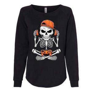 Halloween Skeleton Gamer Video Gaming Womens California Wash Sweatshirt