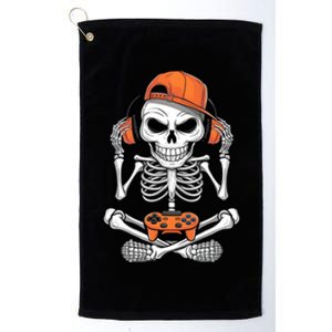 Halloween Skeleton Gamer Video Gaming Platinum Collection Golf Towel