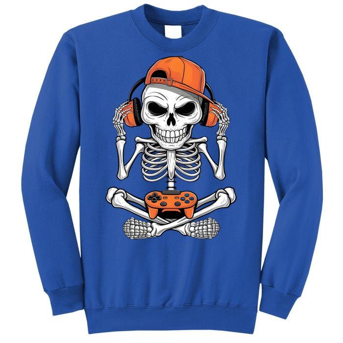 Halloween Skeleton Gamer Video Gaming Sweatshirt