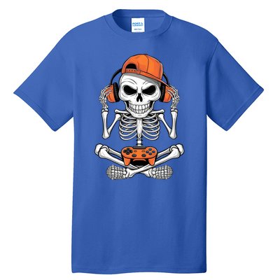 Halloween Skeleton Gamer Video Gaming Tall T-Shirt