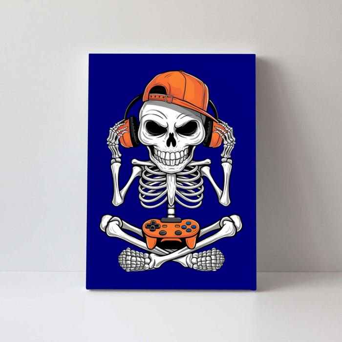 Halloween Skeleton Gamer Video Gaming Canvas