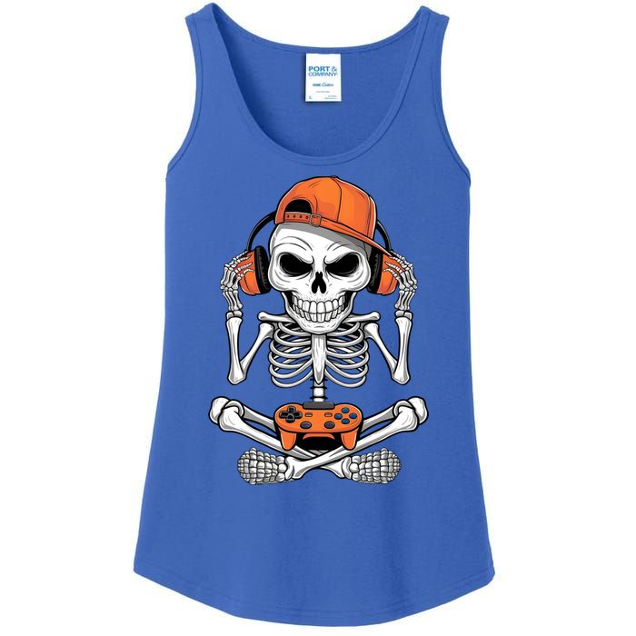 Halloween Skeleton Gamer Video Gaming Ladies Essential Tank