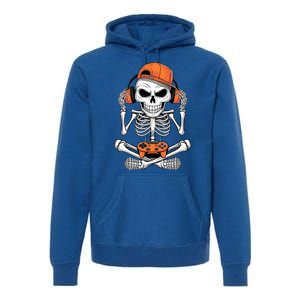 Halloween Skeleton Gamer Video Gaming Premium Hoodie