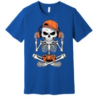 Halloween Skeleton Gamer Video Gaming Premium T-Shirt