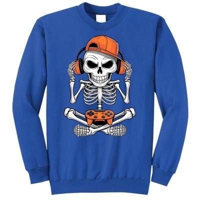 Halloween Skeleton Gamer Video Gaming Tall Sweatshirt