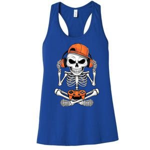 Halloween Skeleton Gamer Video Gaming Women's Racerback Tank