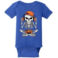 Halloween Skeleton Gamer Video Gaming Baby Bodysuit