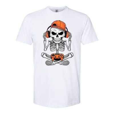 Halloween Skeleton Gamer Video Gaming Softstyle® CVC T-Shirt