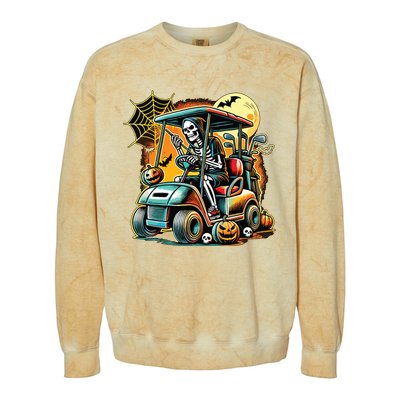 Halloween Skeleton Golf Cart Colorblast Crewneck Sweatshirt