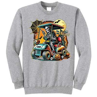 Halloween Skeleton Golf Cart Tall Sweatshirt