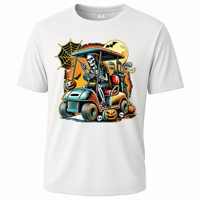 Halloween Skeleton Golf Cart Cooling Performance Crew T-Shirt