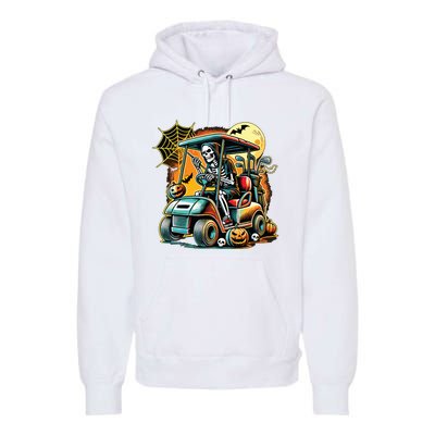 Halloween Skeleton Golf Cart Premium Hoodie