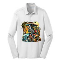 Halloween Skeleton Golf Cart Silk Touch Performance Long Sleeve Polo