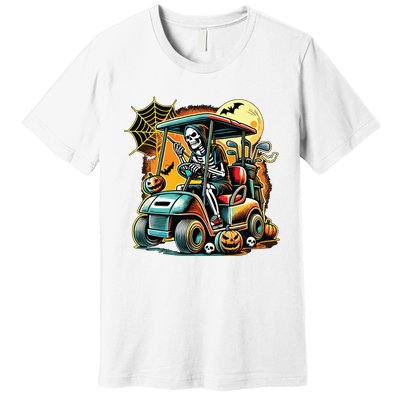 Halloween Skeleton Golf Cart Premium T-Shirt