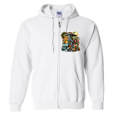 Halloween Skeleton Golf Cart Full Zip Hoodie