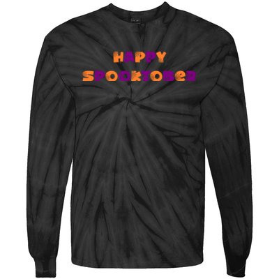 Happy Spooktober Graphic Tie-Dye Long Sleeve Shirt