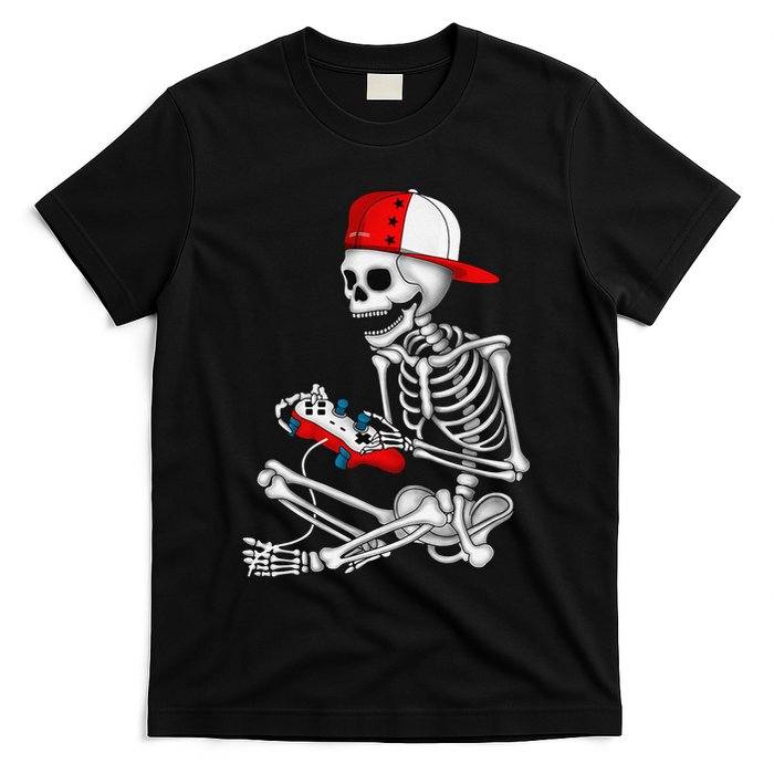 Halloween Skeleton Gamer Video Gaming Gift T-Shirt