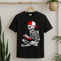 Halloween Skeleton Gamer Video Gaming Gift T-Shirt