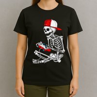Halloween Skeleton Gamer Video Gaming Gift T-Shirt