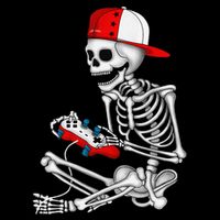 Halloween Skeleton Gamer Video Gaming Gift T-Shirt
