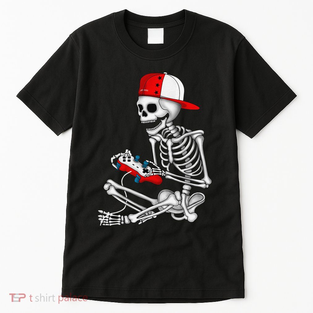 Halloween Skeleton Gamer Video Gaming Gift Tall T-Shirt