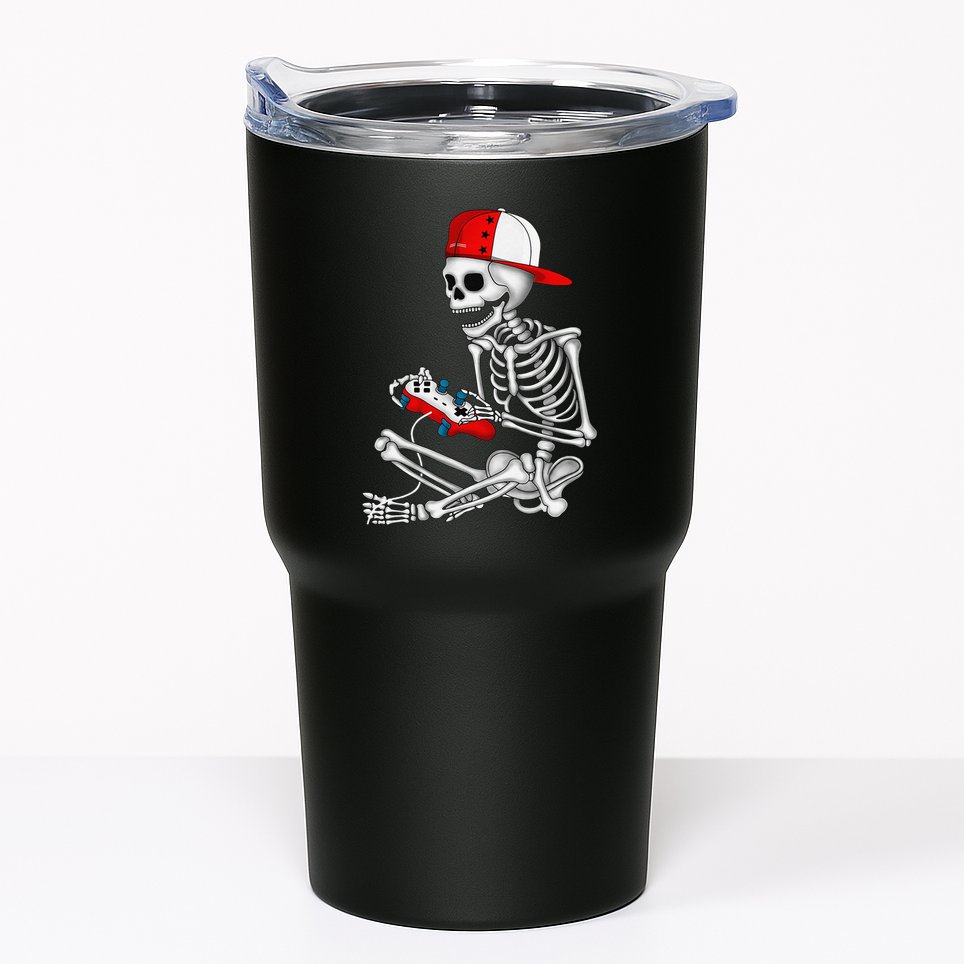 Halloween Skeleton Gamer Video Gaming Gift Tumbler