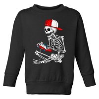 Halloween Skeleton Gamer Video Gaming Gift Toddler Sweatshirt