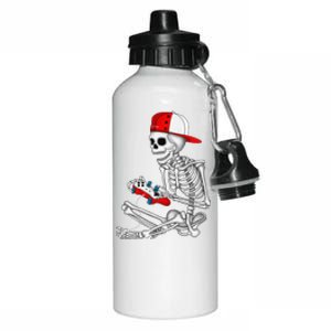 Halloween Skeleton Gamer Video Gaming Gift Aluminum Water Bottle