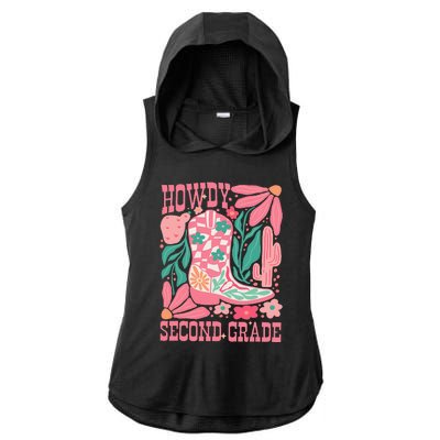 Howdy Second Grade Western 2nd Grade Teacher Cowboy Cowgirl Ladies PosiCharge Tri-Blend Wicking Draft Hoodie Tank