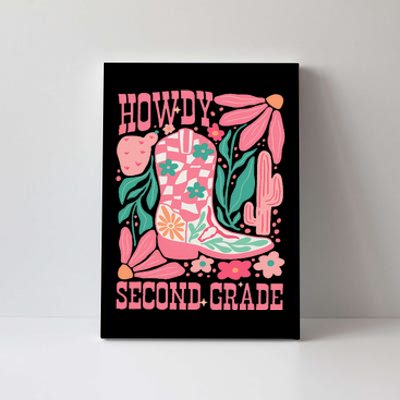 Howdy Second Grade Western 2nd Grade Teacher Cowboy Cowgirl Canvas