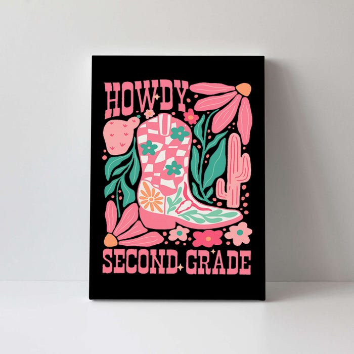 Howdy Second Grade Western 2nd Grade Teacher Cowboy Cowgirl Canvas