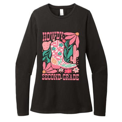 Howdy Second Grade Western 2nd Grade Teacher Cowboy Cowgirl Womens CVC Long Sleeve Shirt