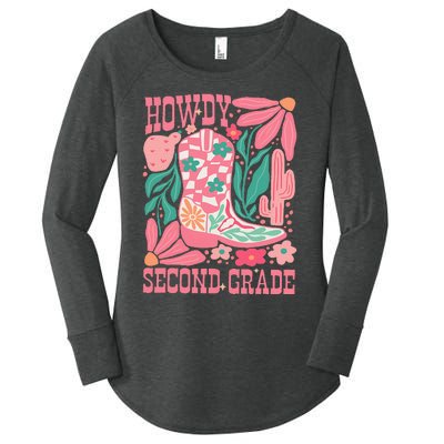 Howdy Second Grade Western 2nd Grade Teacher Cowboy Cowgirl Women's Perfect Tri Tunic Long Sleeve Shirt