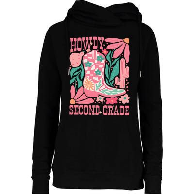 Howdy Second Grade Western 2nd Grade Teacher Cowboy Cowgirl Womens Funnel Neck Pullover Hood