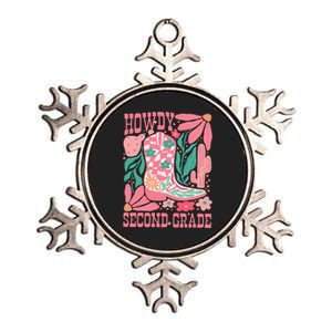 Howdy Second Grade Western 2nd Grade Teacher Cowboy Cowgirl Metallic Star Ornament