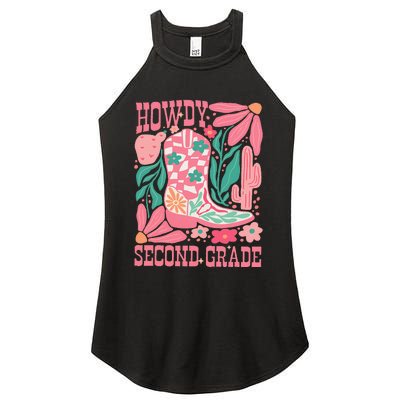 Howdy Second Grade Western 2nd Grade Teacher Cowboy Cowgirl Women's Perfect Tri Rocker Tank