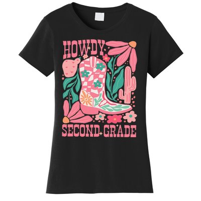 Howdy Second Grade Western 2nd Grade Teacher Cowboy Cowgirl Women's T-Shirt