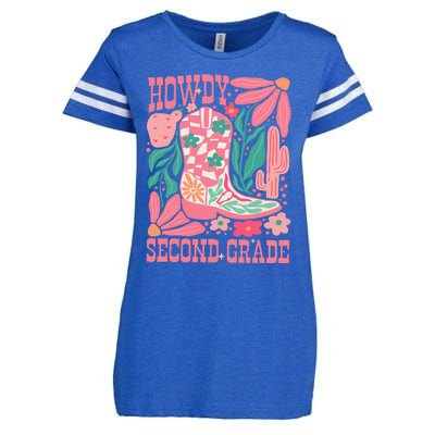 Howdy Second Grade Western 2nd Grade Teacher Cowboy Cowgirl Enza Ladies Jersey Football T-Shirt