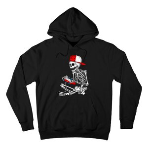 Halloween Skeleton Gamer Video Gaming Gift Hoodie