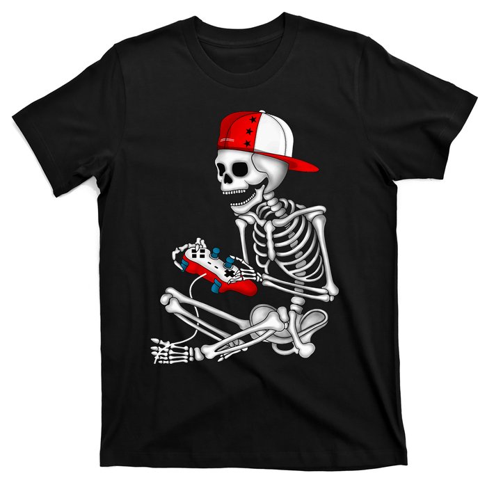 Halloween Skeleton Gamer Video Gaming Gift T-Shirt