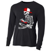 Halloween Skeleton Gamer Video Gaming Gift Cooling Performance Long Sleeve Crew