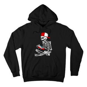 Halloween Skeleton Gamer Video Gaming Gift Tall Hoodie