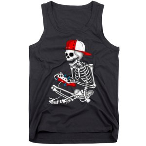 Halloween Skeleton Gamer Video Gaming Gift Tank Top