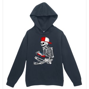 Halloween Skeleton Gamer Video Gaming Gift Urban Pullover Hoodie