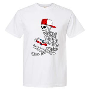 Halloween Skeleton Gamer Video Gaming Gift Garment-Dyed Heavyweight T-Shirt