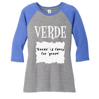 HOT SAUCES Group Halloween Costumes VERDE TACO SAUCE Women's Tri-Blend 3/4-Sleeve Raglan Shirt