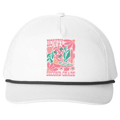 Howdy Second Grade Western 2nd Grade Teacher Cowboy Cowgirl Snapback Five-Panel Rope Hat