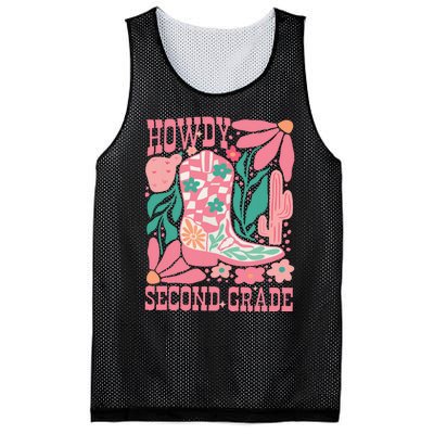 Howdy Second Grade Western 2nd Grade Teacher Cowboy Cowgirl Mesh Reversible Basketball Jersey Tank